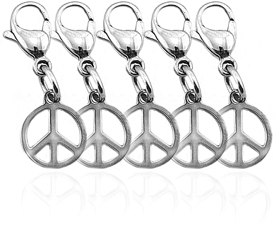 Edelstahlanhänger "Peace" (5ER SET)