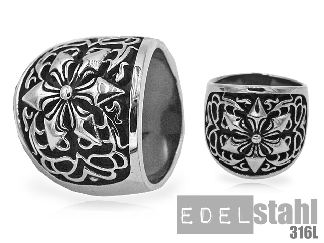 Edelstahlring "Fleur de lis"