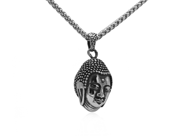 Edelstahlanhänger "Buddahkopf"