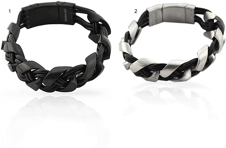 Edelstahlarmband "Thomas" mit Leder