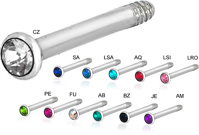 SS316L JEWELLED CONCH NANO WIRE W. SWAROVSKI CRYSTAL (SETTING)