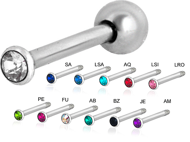 SS316L JEWELLED CONCH NANO STUDS W: SWAROVSKI CRYSTAL (SETTING)