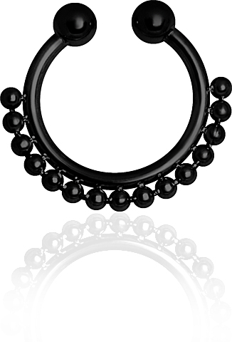SS316L BLACK STEEL PLAIN FAKE SEPTUM RINGS