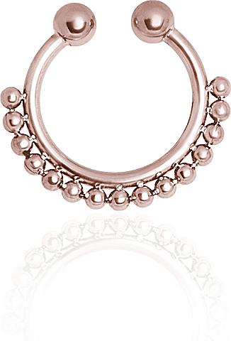 SS316L ROSEGOLD STEEL PLAIN FAKE SEPTUM RINGS