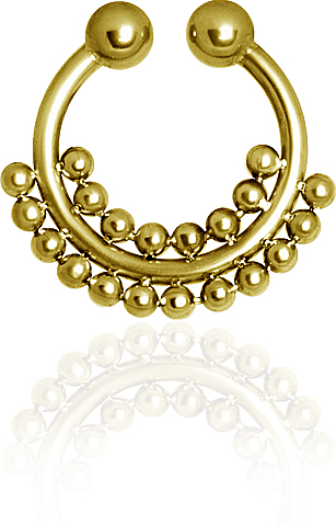 SS316L PVD GOLD STEEL PLAN FAKE SEPTUM RING