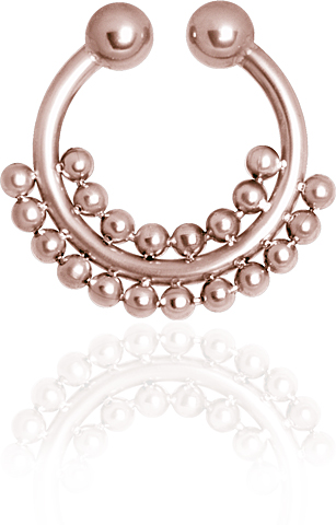 SS316L ROSEGOLD STEEL PLAN FAKE SEPTUM RING