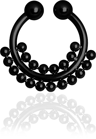 SS316L BLACK STEEL PLAN FAKE SEPTUM RING