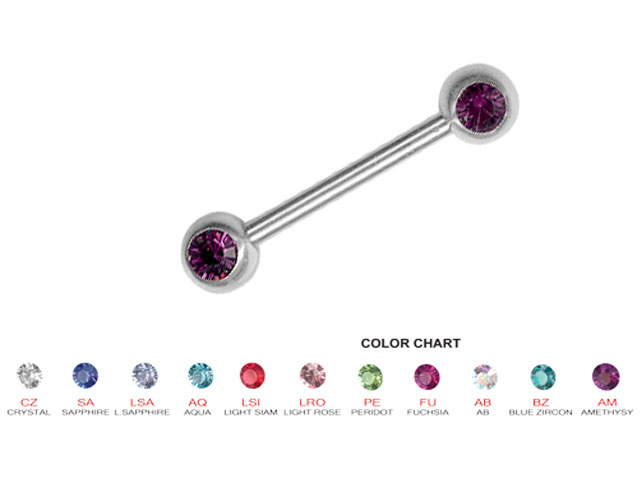 DOUBLE SIDE JEWELLED BARBELLS FOR NIPPLE