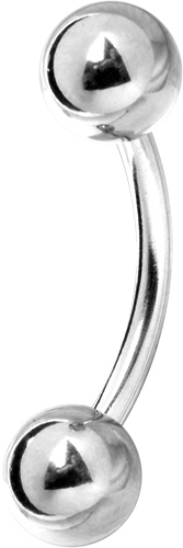 SS316L MICRO BANANA BARBELLS W. 2MM BALLS