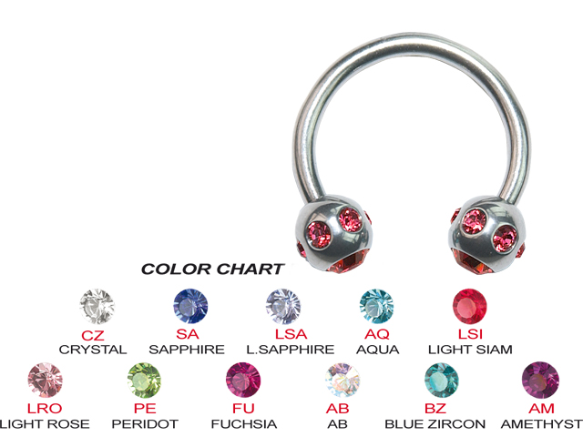 SS316L DBL. TIFFANY CIRCULAR BARBELLS