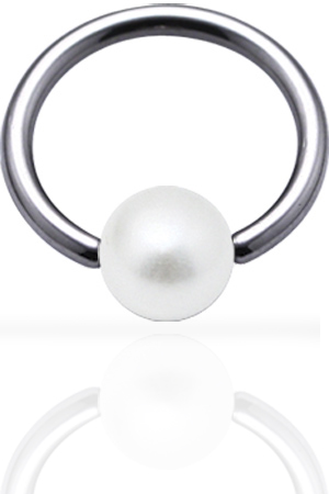 SS316L BALL CLOSURE RING WITH PEARL