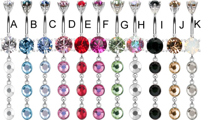 DANGLING SILVER BANANA WITH 8+5MM SWAROVSKI CRYSTAL