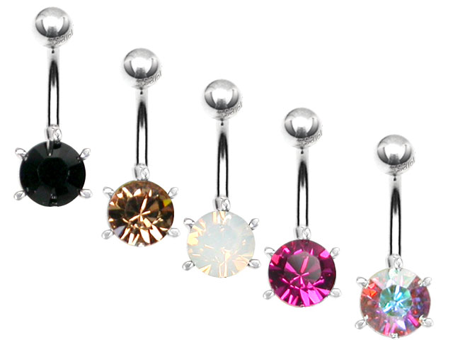 SILVER BANANA WITH 8MM SWAROVSKI CRYSTAL