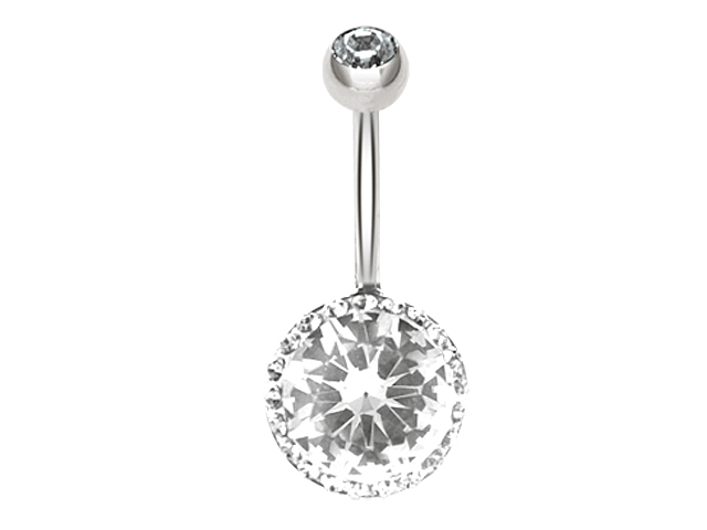 SS316L BANANA WITH SWAROVSKI BRILLIANT CUT STONE