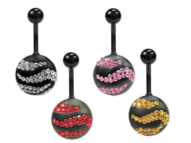 SS316L BLACK STEEL CRYSTAL NIGHT LINE BANANAS