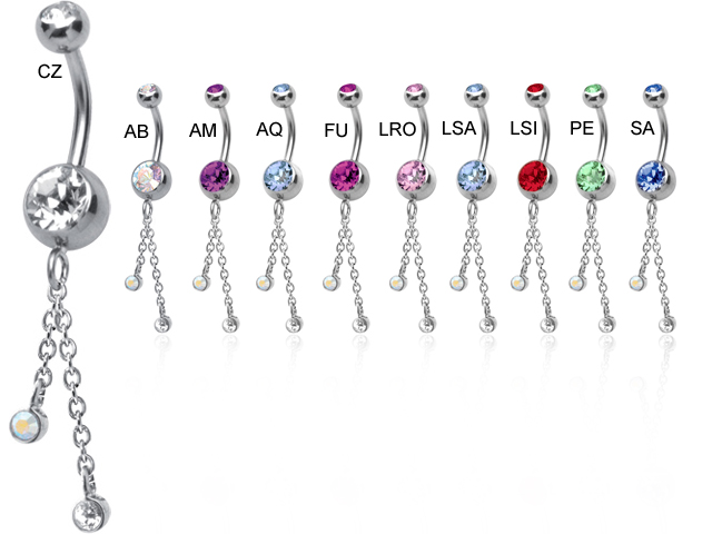 SS316L DOUBLE JEWELLED BANANA