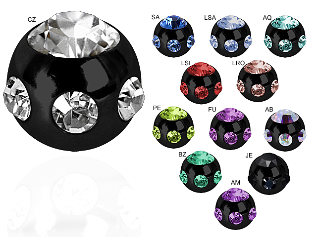 BLACK STEEL MICRO TIFFANY BALLS