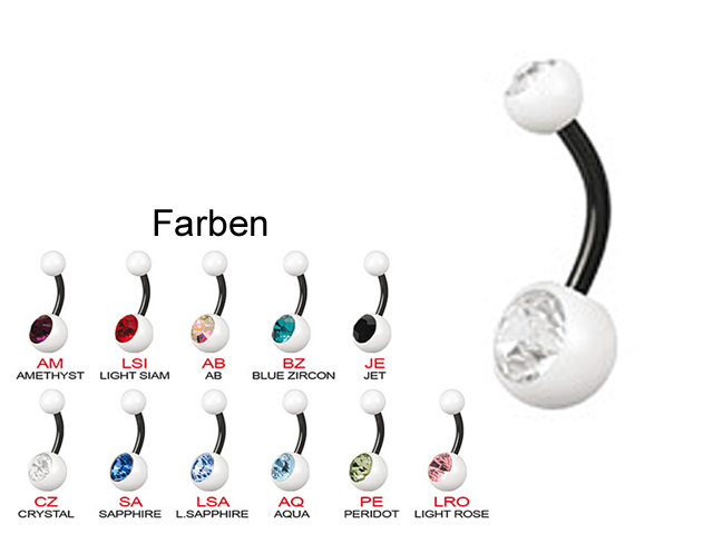 ENAMEL SS316L BLACK STEEL DOUBLE JEWELLED BANANAS