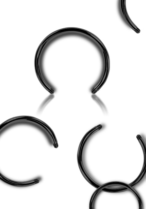 SS316L BLACK STEEL CIRCULAR BARBELL PINS (STEMS)