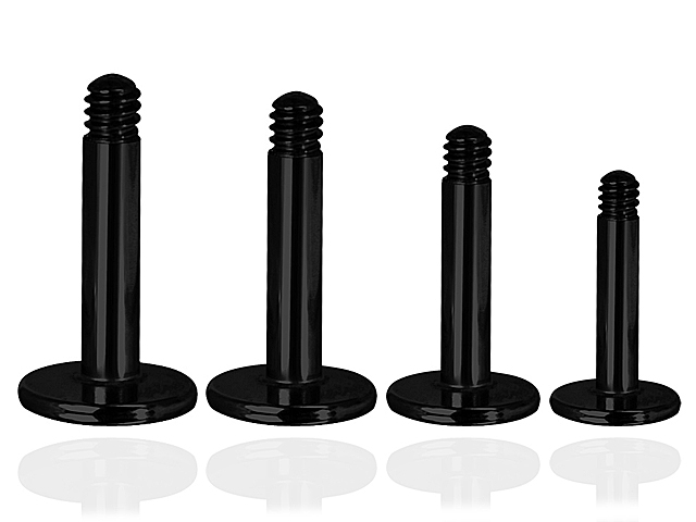 SS316L BLACK STEEL LABRET PINS (STEMS)