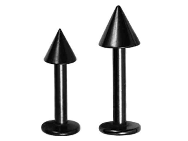 SS316L BLACK STEEL LABRETS WITH SPIKE