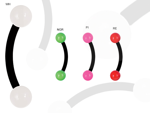 SS316L BLACK STEEL MICRO BANANAS WITH ENAMEL BALL