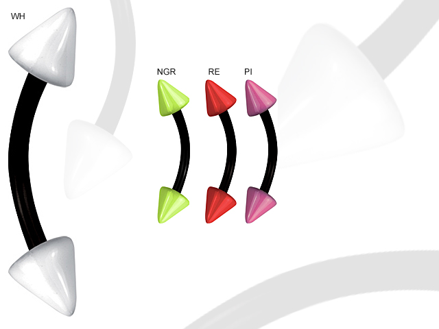 SS316L BLACK STEEL MICRO BANANAS WITH ENAMEL CONES