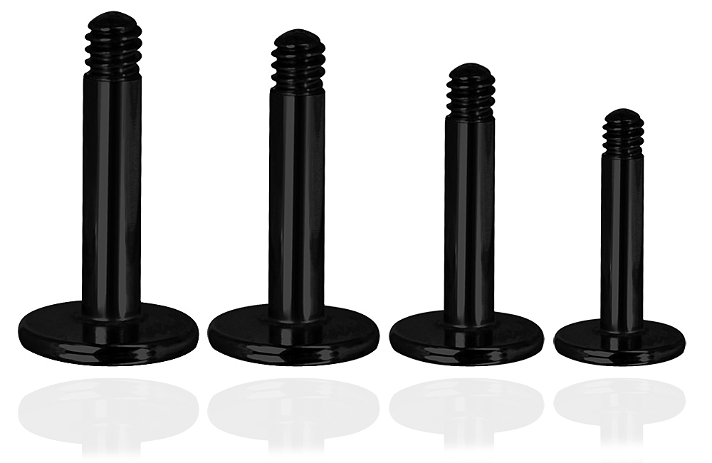 SS316L BLACK STEEL MICRO LABRET PINS (STEMS)