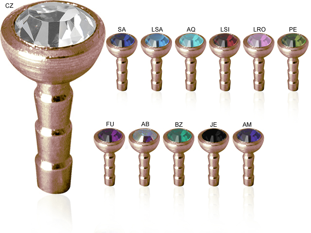ROSE GOLD MICRO JEWELLED SS316L STEEL ATTACHMENT FOR BIOPLAST LA