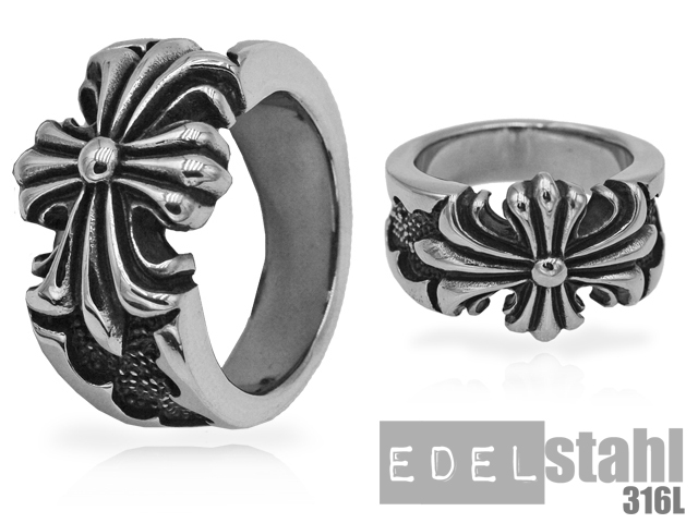 Edelstahlring "Kreuz"