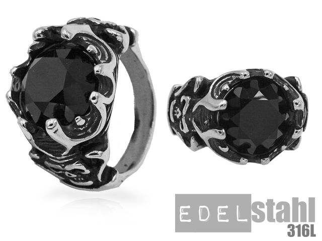 Edelstahlring mit Stein