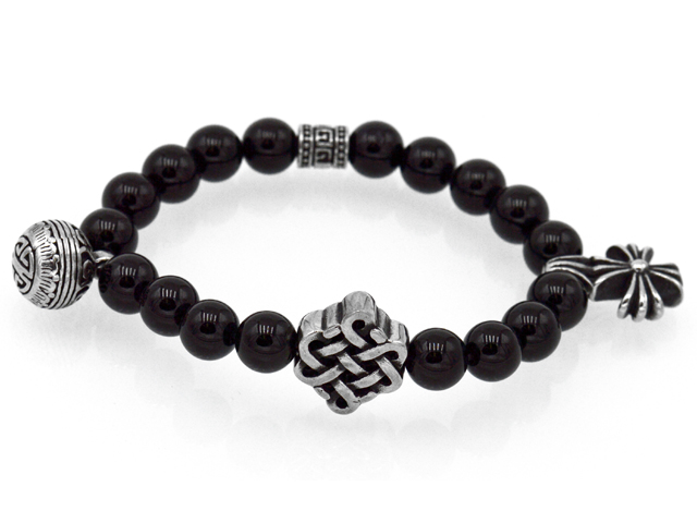 Onyxarmband mit Edelstahl