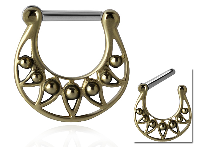 TRIBAL BRASS SEPTUM CLICKER (with SS316L PIN)