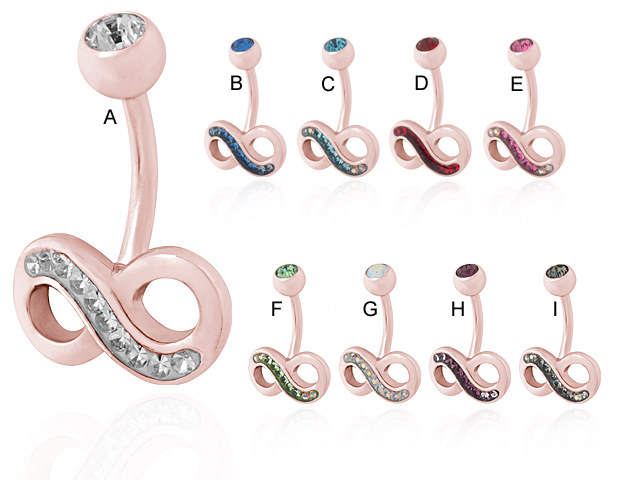 ROSE GOLD PVD STEEL CRYSTAL INFINITY BANANA