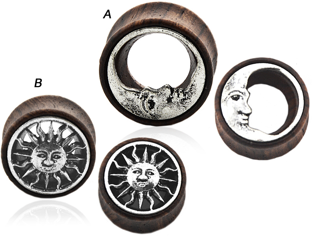 Holzplug  "Sonne/Mond"