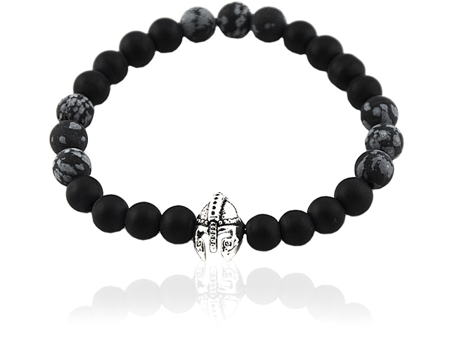 Onyxarmband mit Schneeflockenobsidian