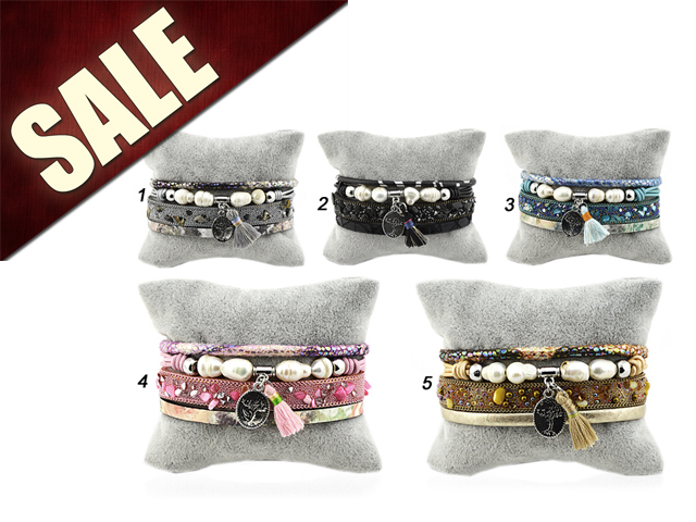 Lederarmband mit Süßwasserperlen "Rieke"