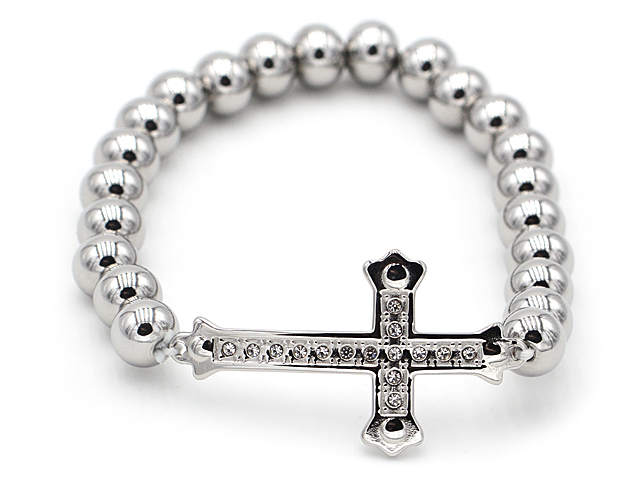 Edelstahlarmband "Kreuz" mit Zirconia