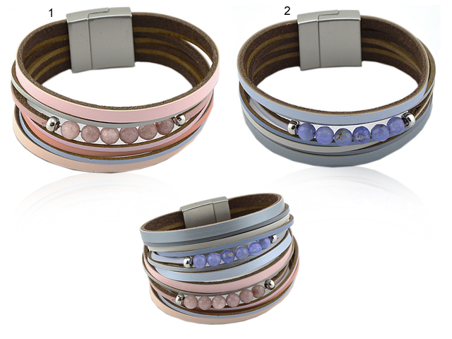 Lederarmband mit Stein