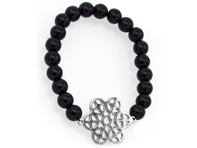 Onyxarmband "Keltic" mit Edelstahl