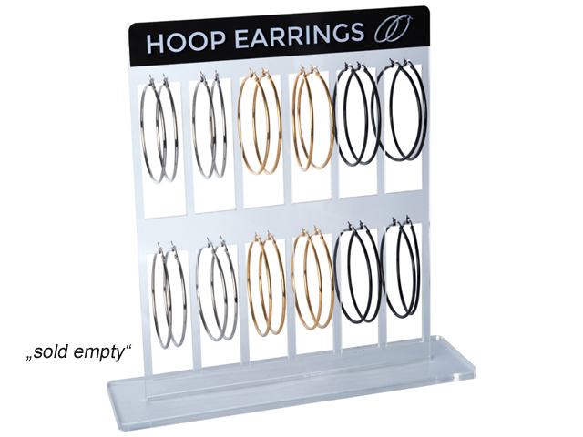 EMPTY ACRYLIC DISPLAY FOR HOOP EARRINGS (12 PAIRS)
