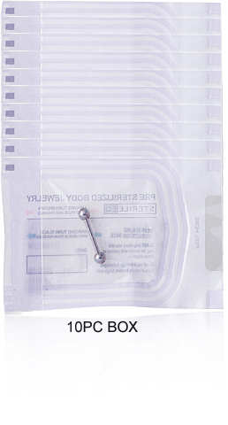 (10PC BOX) STERILIZED TITANIUM BARBELLS