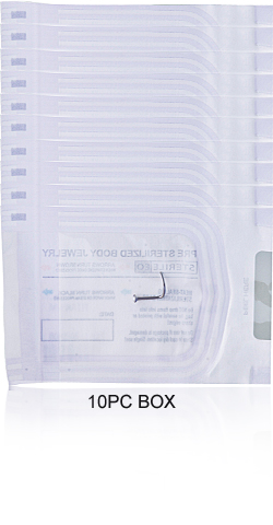 (10PC BOX) STERILIZED TITANIUM CURVED NOSESTUDS