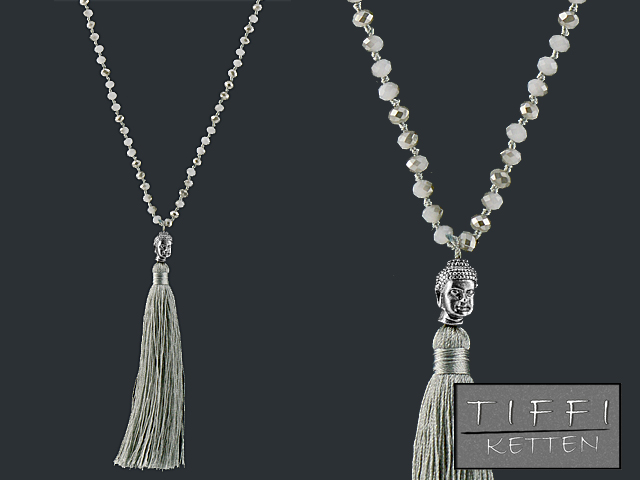 Kette "Tiffi" ca. 75cm (Hellgrau)