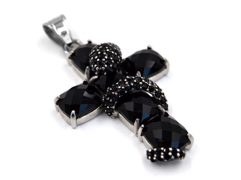 EDELSTAHLANHÄNGER "KREUZ MIT SCHLANGE"