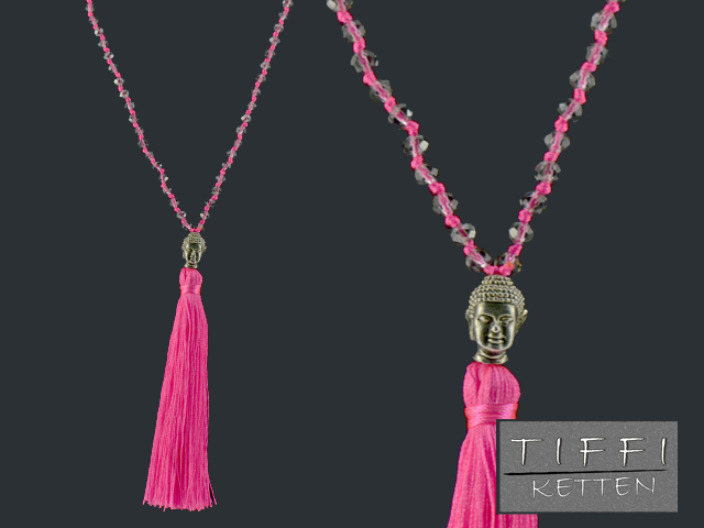 Kette "Tiffi" ca. 75cm (Neonpink)