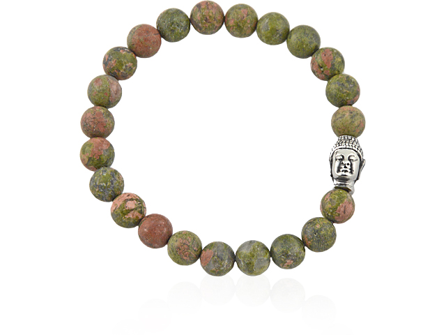 Armband mit Unakitperlen "Buddha"