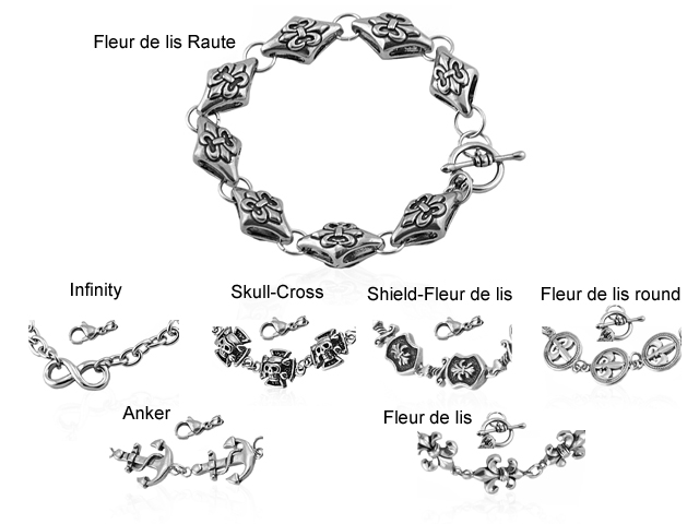 Edelstahlarmband verschiedene Motive