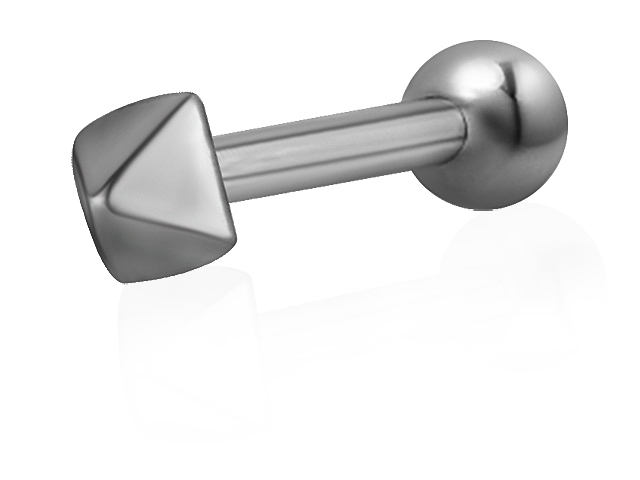 SS316L ONE SIDE INT. THREADED MICRO BARBELLS (PYRAMID) (0.8mm IN