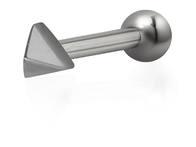 SS316L ONE SIDE INT. THREADED MICRO BARBELLS (TRIANGLE) (0.8mm I